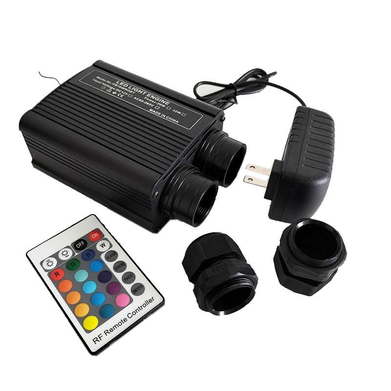 Double Head 32W RGBW 24key RF LED Fiber Optic Light Kit End Glow Double Head 32W RGBW 24key RF LED Fiber Optic Light Kit End Glow